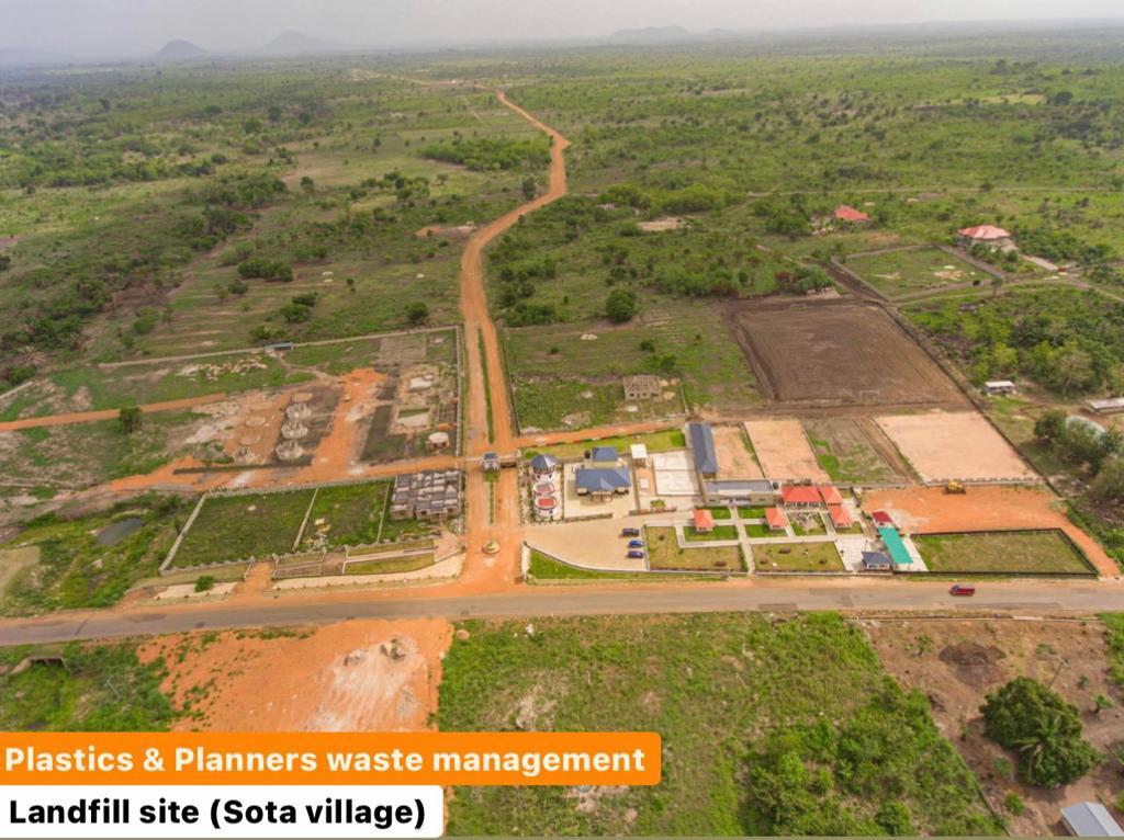 Plastics & Planners landfill site in Sota — aerial view